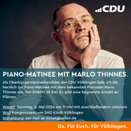 Christof Sellen lädt ein: Piano-Matinee mit Marlo Thinnes