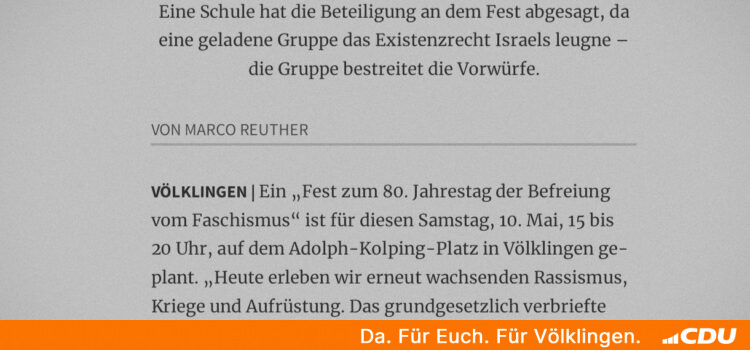 CDU Völklingen gegen Extremismus jeder Art!