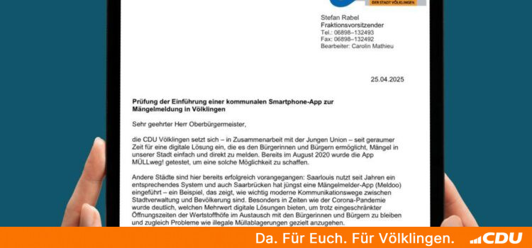 Prüfung der Einführung einer kommunalen Smartphone-App zur Mängelmeldung in Völklingen